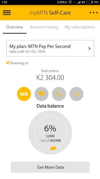 Download My MTN App and get 1GB